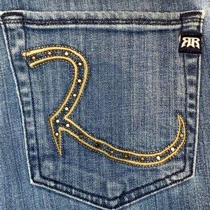 Rock & Republic Men's Sz 32 x 35 Blue Denim Jeans Button Fly